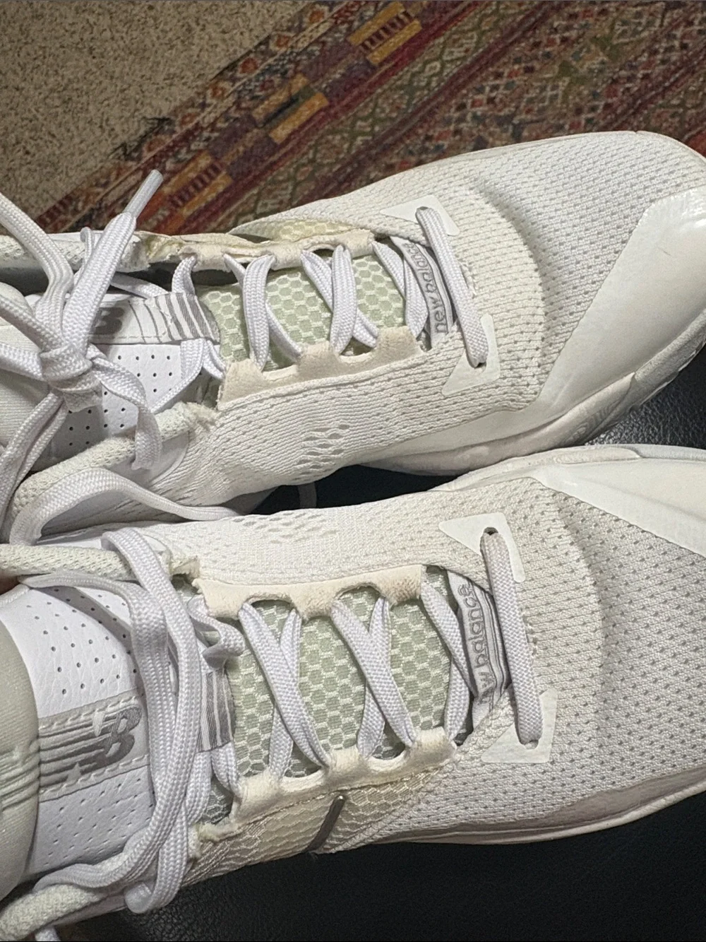 New Balance Women's White and Cream basketball Athletic Sneakers Unisex.